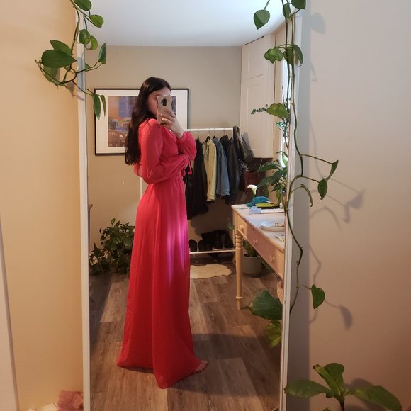 Gorgeous, rare 70s Edith Strauss pink dress - Picture 2 of 11